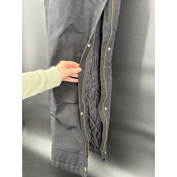 Carhartt Mens Loose Fit Firm Duck Insulated Bib Overalls L Short Black Workwear - Picture 6 of 9